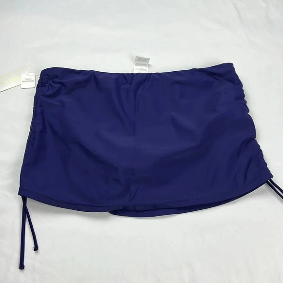 Island Escape New Women’s 12 Ruched Side Tie Skirted Swimsuit Bottom - Picture 2 of 11